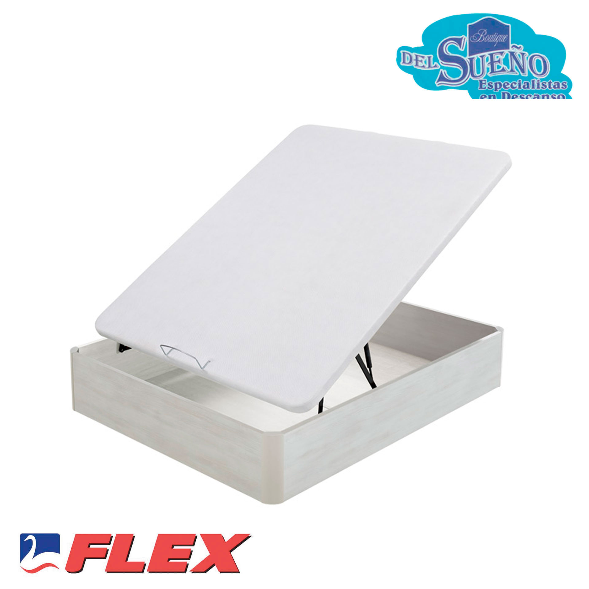 Flex - Canapé Abatible Madera Transpirable Tapa 3D - 180X190, Color Blanco